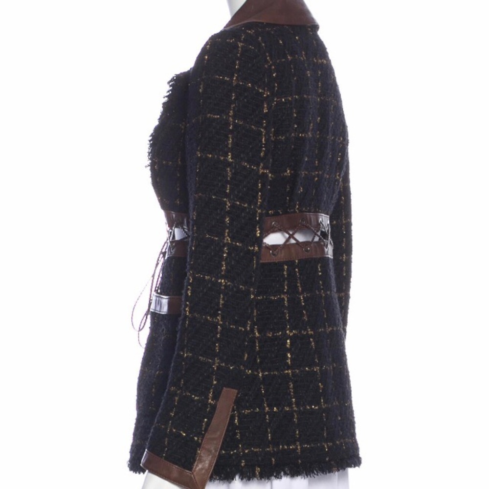 $$SOLD$$RARE $6700 CHANEL  BLACK PLAID BLAZER JACKET FR42 - Picture 4 of 14
